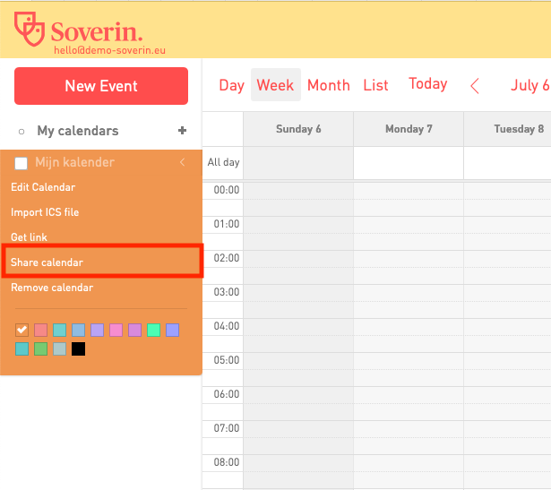 Select Share Calendar